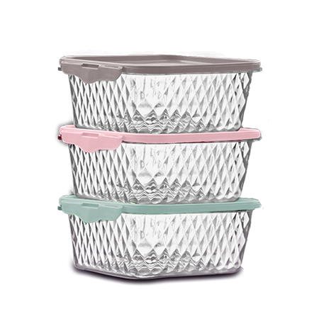 Set of 3 Cristal Containers 0,55L