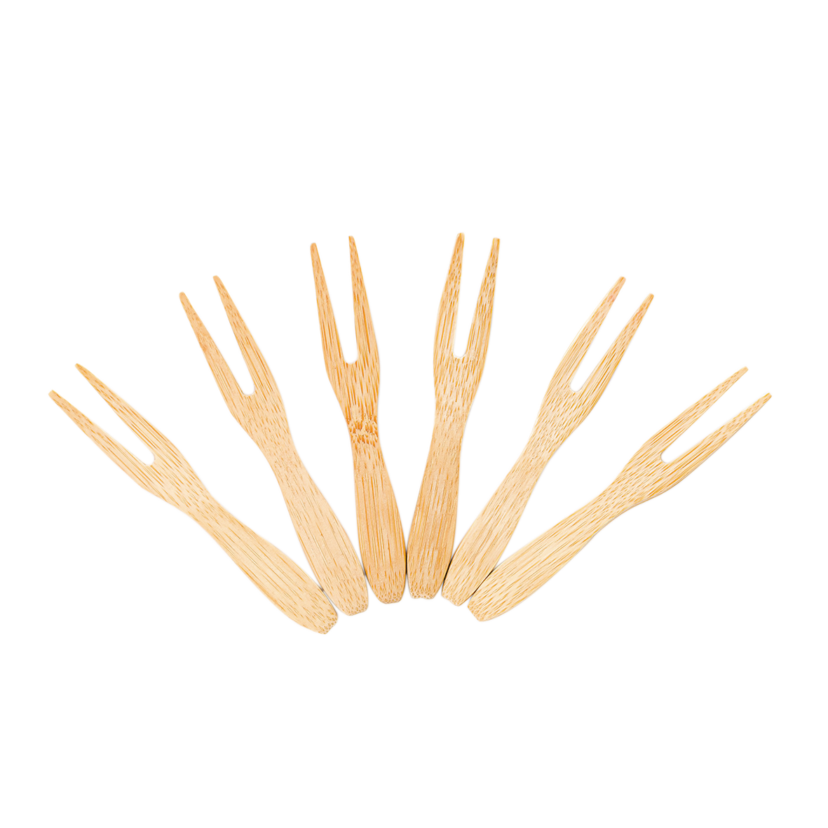 Imagem do produto: Kit Mini Garfos Bambu 1018 - Amarelo Bambu