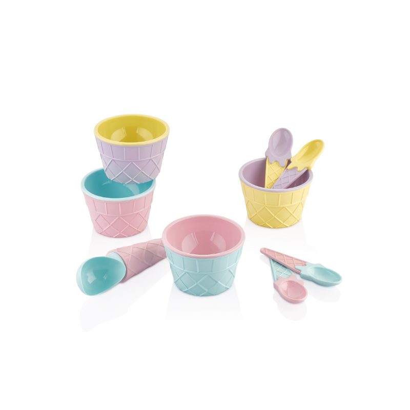 Imagem do produto Kit de Sobremesa Sorvete Colorido com 9 Peças